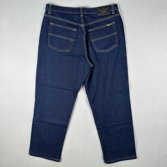 Dr Marten Air Wair Relaxed Fit Jeans Men’s 36x32 Dark Wash Blue Denim‎ Pants - Picture 13 of 16